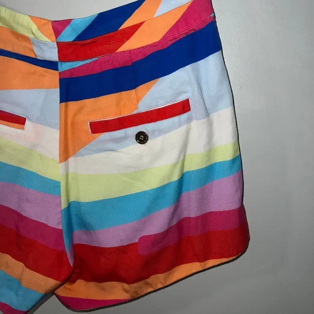 Crosby by mollie burch bright stripe flat front shorts size 2